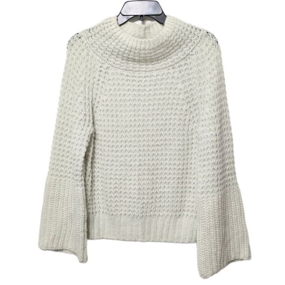 NWT MAEVE for Anthropologie Dionne Knit Bell Sleeve Mock Neck Sweater XSP - Picture 2 of 9